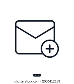 add-mail Icons. e-commerce icon. Сollection of Web and App icons for an online store, delivery, payment, shopping cart, Online Shopping. vector eps 10