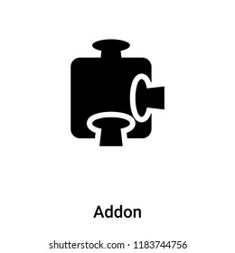 Addon icon vector isolated on white background, logo concept of Addon sign on transparent background, filled black symbol