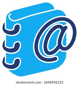 Address Book 3d icon vector style for communication user interface Dualtone style.