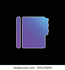 Libreta de direcciones Icono de vector de gradiente azul Forma negra