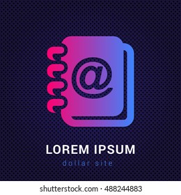Address Book Blue & Red colorfull gradient attractive bright material Icon / Logo Design