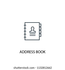 Address book concept line icon. Simple element illustration. Address book concept outline symbol design from Workspace set. Can be used for web and mobile UI/UX