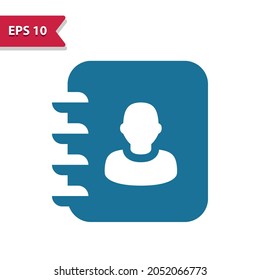 Address Book, Contact List Icon. Professional pixel-aligned icon in glyph style.
