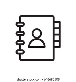 Address Book, Contact List line flat vector icon for mobile application, button and website design. Illustration isolated on white background. EPS 10 design, logo, app, infographic.