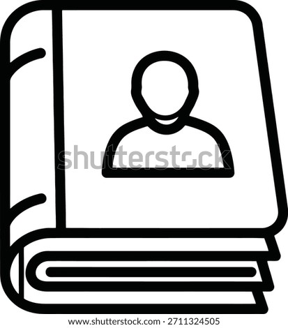 Address Book Directory Icon Vector. Icon of a closed address book, representing contact directories, personal organizers, and phone lists.