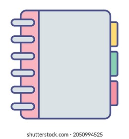 Address book Fill inside vector icon which can easily modify or edit 