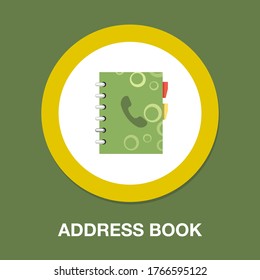 Address book flat icon, contacts and notebook, phone book sign, vector graphics, a flat vector eps 10