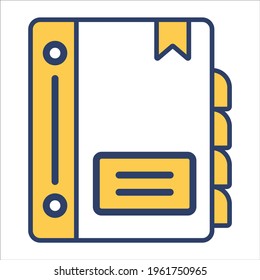 address book flat line icon modern illustration