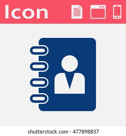 address book flat vector icon 