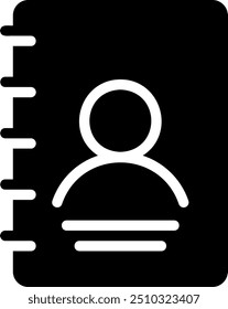Address Book glyph icon illustration vector