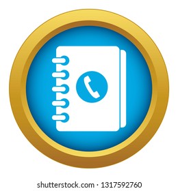 Address book icon blue vector isolated on white background for any design