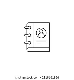 Icono de la libreta de direcciones. Nota de contacto ilustración vectorial plana aislada en el fondo blanco.Icono de libreta de teléfonos ilustración gráfica
Diseño de iconos de la libreta de direcciones. ilustración vectorial
