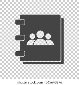 Address book icon. Contact note flat vector illustration on isolated background.
