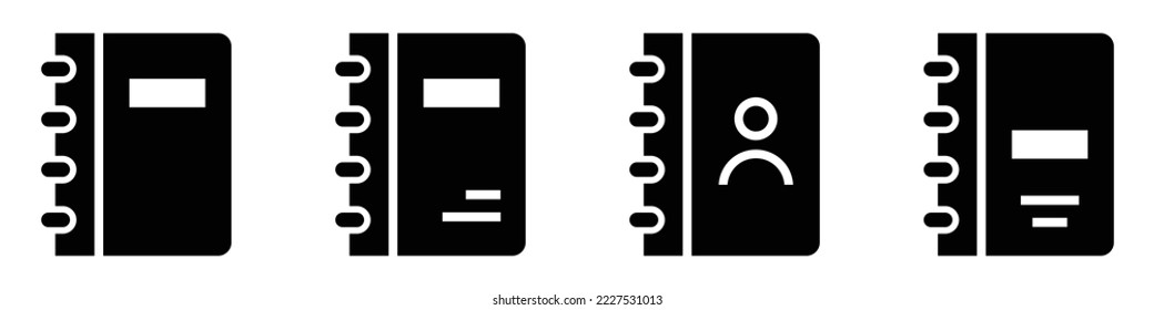 Icono de la libreta de direcciones. Icono del libro de contactos. Icono de bloc de notas, ilustración vectorial