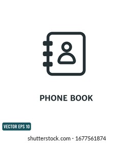 icono de la libreta de direcciones elemento vectorial eps 10 
