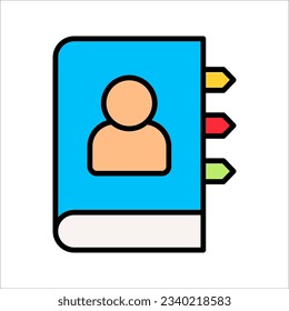 Adressbuchsymbol-design-element, Vektorgrafik auf weißem Hintergrund