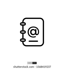 Address book icon, design inspiration vector template for interface and any purpose