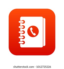 Address book icon digital red for any design isolated on white vector illustration