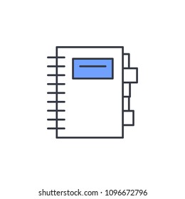 The address book icon. Element of web icon with one color for mobile concept and web apps. Thin line The address book icon can be used for web and mobile. Premium icon on white background