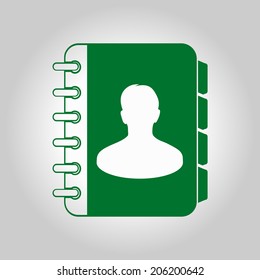 Address book icon. Flat design style. EPS10.