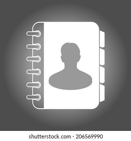 Address book icon. Flat design style. EPS10.