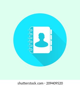 Address book icon. Flat design style. EPS10.