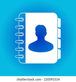 Address book icon. Flat design style. EPS10.