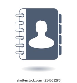 Address book icon. Flat design style. EPS10.
