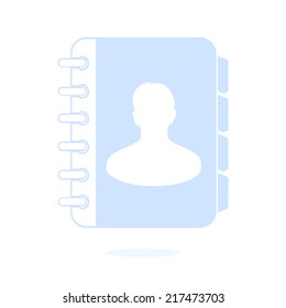 Address book icon. Flat design style. EPS10.