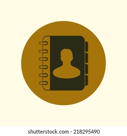 Address book icon. Flat design style. EPS10.