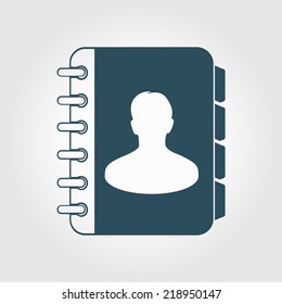 Address book icon. Flat design style. EPS10.