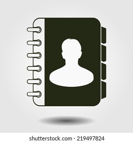 Address book icon. Flat design style. EPS10.