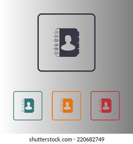 Address book icon. Flat design style. EPS10.