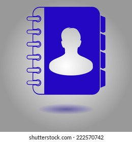Address book icon. Flat design style. EPS10.