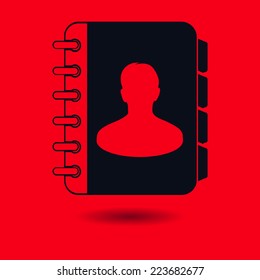 Address book icon. Flat design style. EPS10.