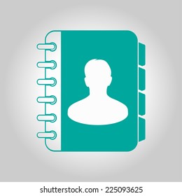 Address book icon. Flat design style. EPS10.