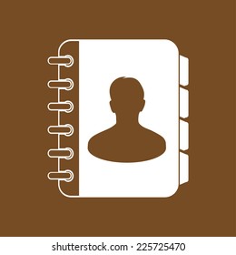 Address book icon. Flat design style. EPS10.