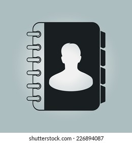 Address book icon. Flat design style. EPS10.