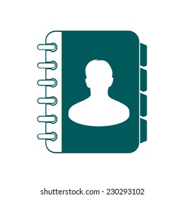 Address book icon. Flat design style. EPS10.