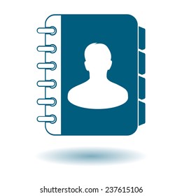 Address book icon. Flat design style. EPS10.