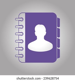Address book icon. Flat design style. EPS10.