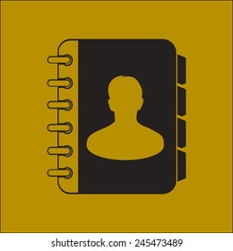 Address book icon. Flat design style. EPS10.
