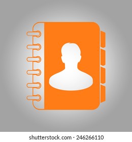 Address book icon. Flat design style. EPS10.