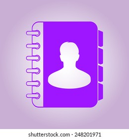 Address book icon. Flat design style. EPS10.
