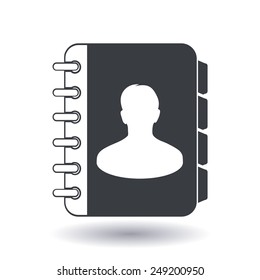 Address book icon. Flat design style. EPS10.