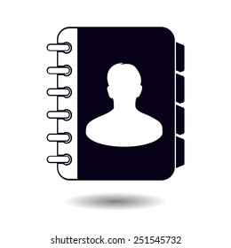 Address book icon. Flat design style. EPS10.