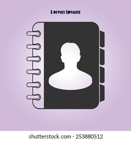 Address book icon. Flat design style. EPS10.
