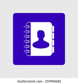 Address book icon. Flat design style. EPS10.
