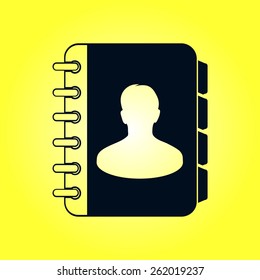 Address book icon. Flat design style. EPS10.