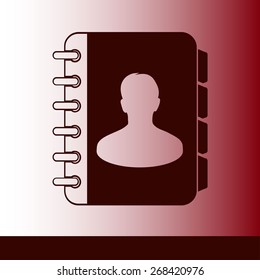 Address book icon. Flat design style. EPS10.